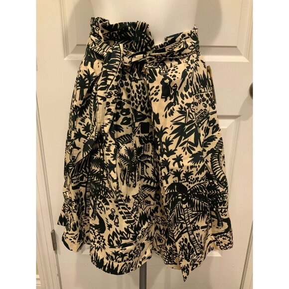 Corey Lynn Calter Black & Cream Floral Print Pleated Skirt, Size 6, NWT! - Picture 1 of 8